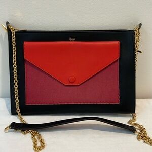 CELINE chain crossbody envelop style bag purse NEW